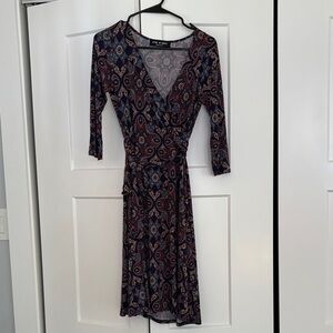 Elegant Long Sleeve Paisley Dress